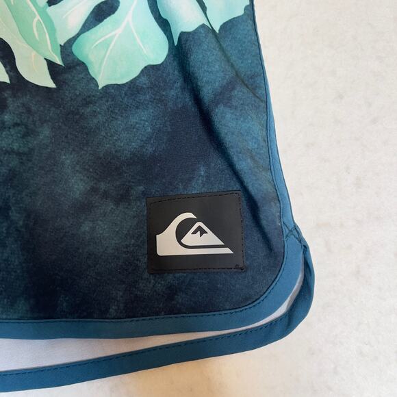 Quiksilver Bathing Suit Men 38W Side Pocket Hook/Loop Fly String Swim Beach Blue - Picture 4 of 16